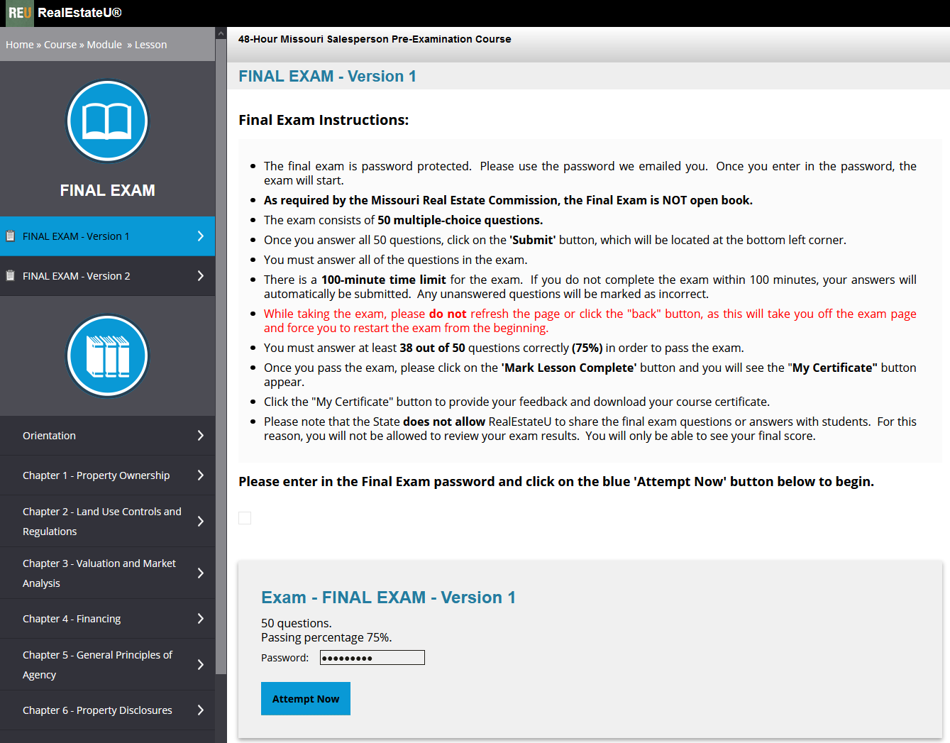 NC Final Exam Procedures.